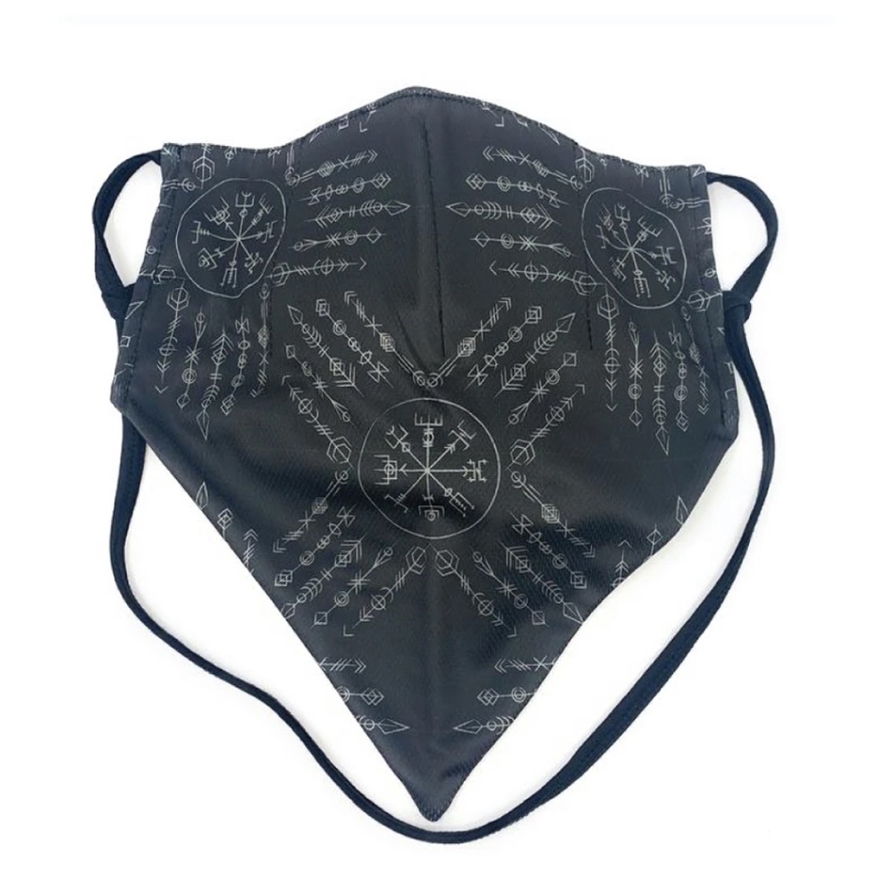 Mt. Logan Black White Viking Compass Mask